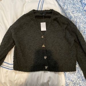 sanctuary green button sweater